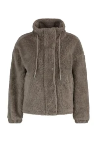 TRENDYOLMİLLA Mink Oversized Pattern Zippered Plush Jacket Coat - Image 5