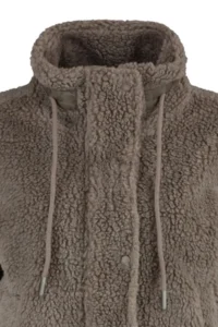 TRENDYOLMİLLA Mink Oversized Pattern Zippered Plush Jacket Coat - Image 6