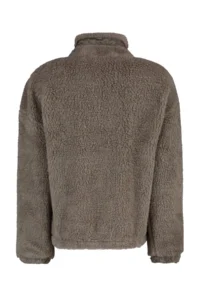 TRENDYOLMİLLA Mink Oversized Pattern Zippered Plush Jacket Coat - Image 7