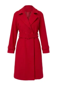 TRENDYOLMİLLA Red Oversized Wide Cut Arched LONG Woolly Bowl Overcoat
