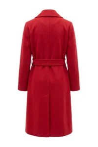 TRENDYOLMİLLA Red Oversized Wide Cut Arched LONG Woolly Bowl Overcoat - Image 4