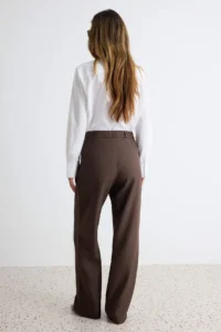 TRENDYOLMİLLA Light Brown Wide Leg/Wide Leg Palazzo Pants Pilili Weaving Dress Pants - Image 4
