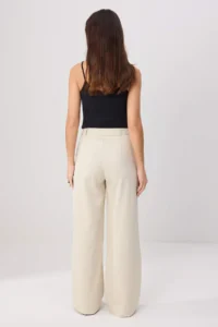 TRENDYOLMİLLA Mink Wide Leg/Wide Leg Pilili Weaving Pants - Image 4