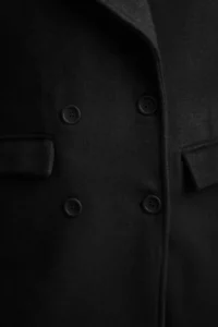 TRENDYOLMİLLA Black Double breasted Kapama Oversized Midi Bowl Overcoat - Image 7
