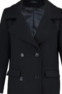 TRENDYOLMİLLA Black Double breasted Kapama Oversized Midi Bowl Overcoat - Image 9