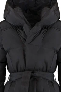 TRENDYOLMİLLA Black Regular Pattern Belted Water Repellent Puffer Jacket Coat - Image 8