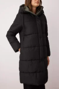 TRENDYOLMİLLA Black-Khaki Double Sided Hooded Water Repellent LONG Puffer Jacket Coat - Image 7