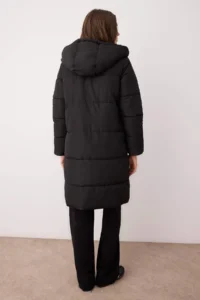 TRENDYOLMİLLA Black-Khaki Double Sided Hooded Water Repellent LONG Puffer Jacket Coat - Image 8