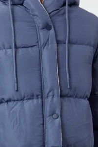 TRENDYOLMİLLA Gray-BLUE Double Sided Hooded Water Repellent LONG Puffer Jacket Coat - Image 4