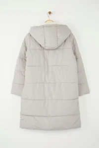 TRENDYOLMİLLA Mink-Stone Double Sided Regular Pattern Hooded Water Repellent LONG Puffer Jacket Coat - Image 10