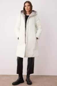 TRENDYOLMİLLA Mink-Stone Double Sided Regular Pattern Hooded Water Repellent LONG Puffer Jacket Coat - Image 3
