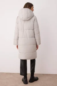 TRENDYOLMİLLA Mink-Stone Double Sided Regular Pattern Hooded Water Repellent LONG Puffer Jacket Coat - Image 5