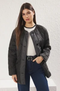 TRENDYOLMİLLA Black Oversized  Coat