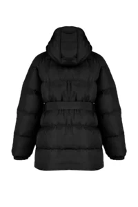TRENDYOLMİLLA Black Oversized Pattern Hooded Arched Water Repellent Puffer Jacket Coat - Image 12