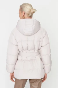 TRENDYOLMİLLA Stone Regular Pattern Hooded Arched Water Repellent Puffer Jacket Coat - Image 9