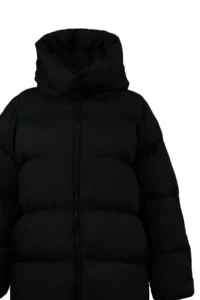 TRENDYOLMİLLA Black Oversized Pattern Hooded Water Repellent Puffer Jacket Coat - Image 11