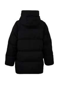 TRENDYOLMİLLA Black Oversized Pattern Hooded Water Repellent Puffer Jacket Coat - Image 12