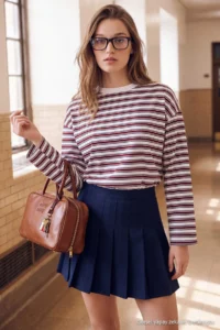 TRENDYOLMİLLA Multicolored Striped Oversized/Wide Cut Crew Neck Thin Knitting Sweatshirt - Image 3