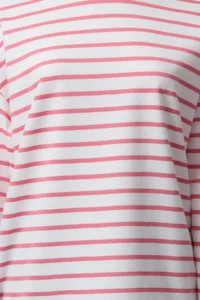 TRENDYOLMİLLA PINK Striped Oversized/Wide Cut Crew Neck Thin Knitting Sweatshirt - Image 4