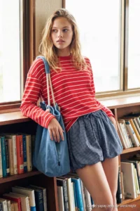 TRENDYOLMİLLA Red Striped Oversized/Wide Cut Crew Neck Thin Knitting Sweatshirt