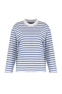 TRENDYOLMİLLA WHITE Striped Oversized/Wide Cut Crew Neck Thin Knitting Sweatshirt - Image 12