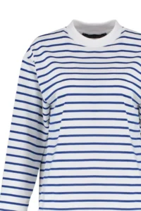 TRENDYOLMİLLA WHITE Striped Oversized/Wide Cut Crew Neck Thin Knitting Sweatshirt - Image 13