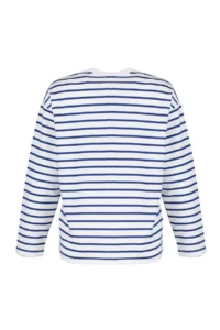 TRENDYOLMİLLA WHITE Striped Oversized/Wide Cut Crew Neck Thin Knitting Sweatshirt - Image 14