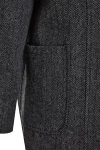 TRENDYOLMİLLA Anthracite herringbone Oversized Wide Cut Bowl Overcoat - Image 7