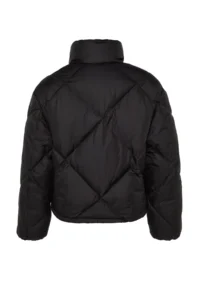TRENDYOLMİLLA Black Oversized Pattern Plush Collar Detailed Water Repellent Puffer Jacket Coat - Image 8