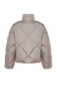 TRENDYOLMİLLA Mink Oversized Pattern Plush Collar Detailed Water Repellent Puffer Jacket Coat - Image 8