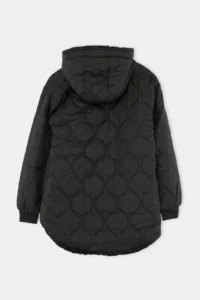 TRENDYOLMİLLA Black Regular Pattern Double Sided Hooded Plush Quilted Puffer Jacket Coat - Image 11