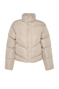 TRENDYOLMİLLA Beige Regular Pattern Water Repellent Puffer Jacket Coat - Image 10