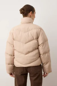 TRENDYOLMİLLA Beige Regular Pattern Water Repellent Puffer Jacket Coat - Image 4