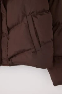 TRENDYOLMİLLA Brown Regular Pattern Water Repellent Puffer Jacket Coat - Image 7