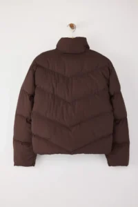 TRENDYOLMİLLA Brown Regular Pattern Water Repellent Puffer Jacket Coat - Image 8