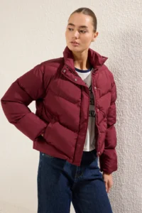 TRENDYOLMİLLA Burgundy Regular  Coat - Image 2