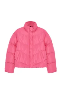 TRENDYOLMİLLA Fuchsia Regular Pattern Water Repellent Puffer Jacket Coat - Image 11