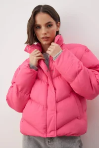 TRENDYOLMİLLA Fuchsia Regular Pattern Water Repellent Puffer Jacket Coat - Image 3