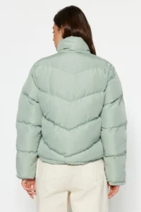 TRENDYOLMİLLA MINT Regular Pattern Water Repellent Puffer Jacket Coat - Image 10