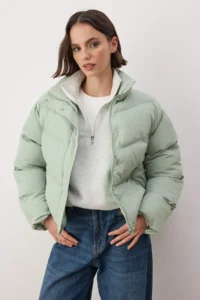 TRENDYOLMİLLA MINT Regular Pattern Water Repellent Puffer Jacket Coat - Image 2