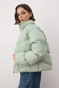 TRENDYOLMİLLA MINT Regular Pattern Water Repellent Puffer Jacket Coat - Image 3
