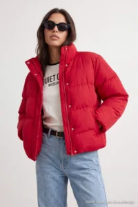 TRENDYOLMİLLA Red Regular Pattern Water Repellent Puffer Jacket Coat