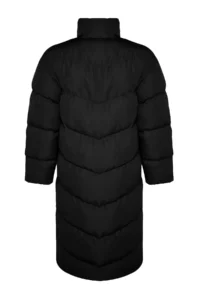 TRENDYOLMİLLA Black Regular Yandan Zipper Detailed Water Repellent LONG Puffer Jacket Coat - Image 8