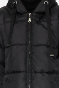 TRENDYOLMİLLA Black Regular Pattern Hooded Water Repellent LONG Puffer Jacket Coat - Image 12