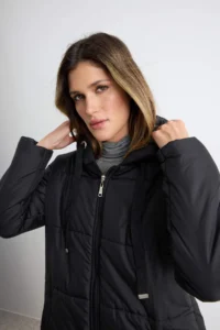 TRENDYOLMİLLA Black Regular Pattern Hooded Water Repellent LONG Puffer Jacket Coat - Image 7