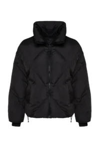TRENDYOLMİLLA Black Oversized Pattern Water Repellent Swelling Quilted Coat - Image 11
