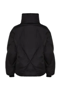 TRENDYOLMİLLA Black Oversized Pattern Water Repellent Swelling Quilted Coat - Image 13