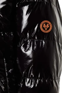 TRENDYOLMİLLA Black Oversized Pattern Hooded Shiny Water Repellent Puffer Jacket Coat - Image 11