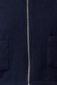 TRENDYOLMİLLA NAVY BLUE Zippered Collar Pocket Detail Regular/Normal Pattern Crop/Short Jacket - Image 4