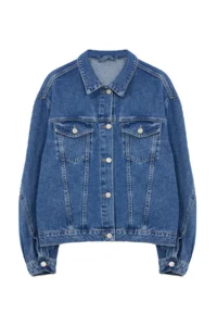 TRENDYOLMİLLA BLUE Sleeve Stitching Detailed Oversized DENIM Jacket - Image 6